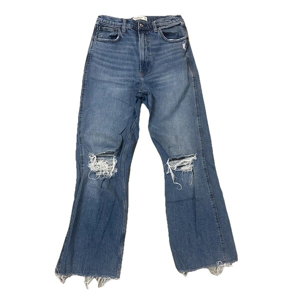 Abercrombie & Fitch The 90's Relaxed Jean Ultra High Rise Ripped Sz 30 / 10 Reg - Picture 1 of 8